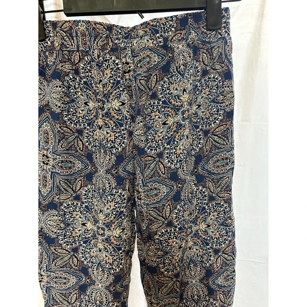 Art Class Paisley Print Flowy Tulip Hem Drawstring Waist Pants - Size S 6x girls
